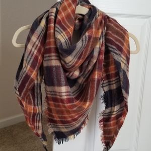 Fall Plaid Blanket Scarf